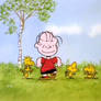 Linus dancing with birds