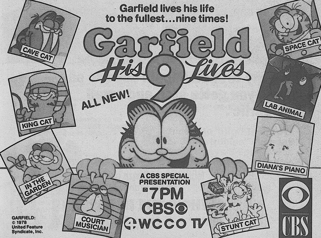 Garfield 9 Garfield His 9 Lives TV guide ad by Tatsunokoisthebest on DeviantArt