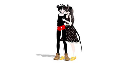 Minnie Kissing Mickey (MMD)