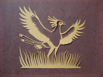 secretary bird paper-cut