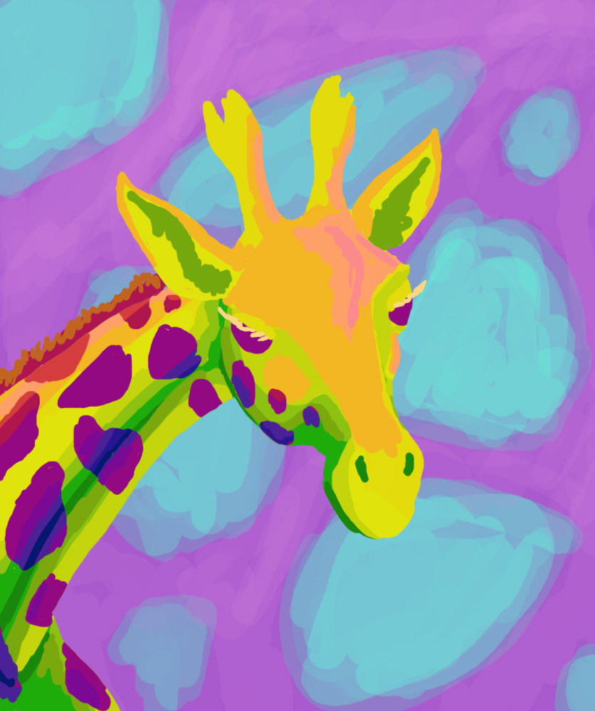 Giraffe in bright colours