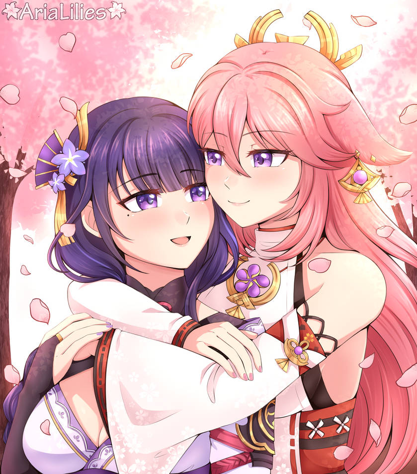 Ei x Yae Miko by AriaLilies on DeviantArt