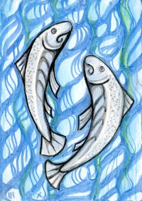 ACEO - Fish waltz....