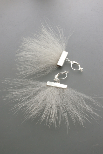 Sway my arctic heart - polar bear fur earrings