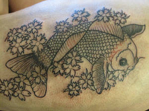 Koi Tattoo outline WIP