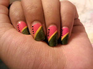 watermelon splash nails