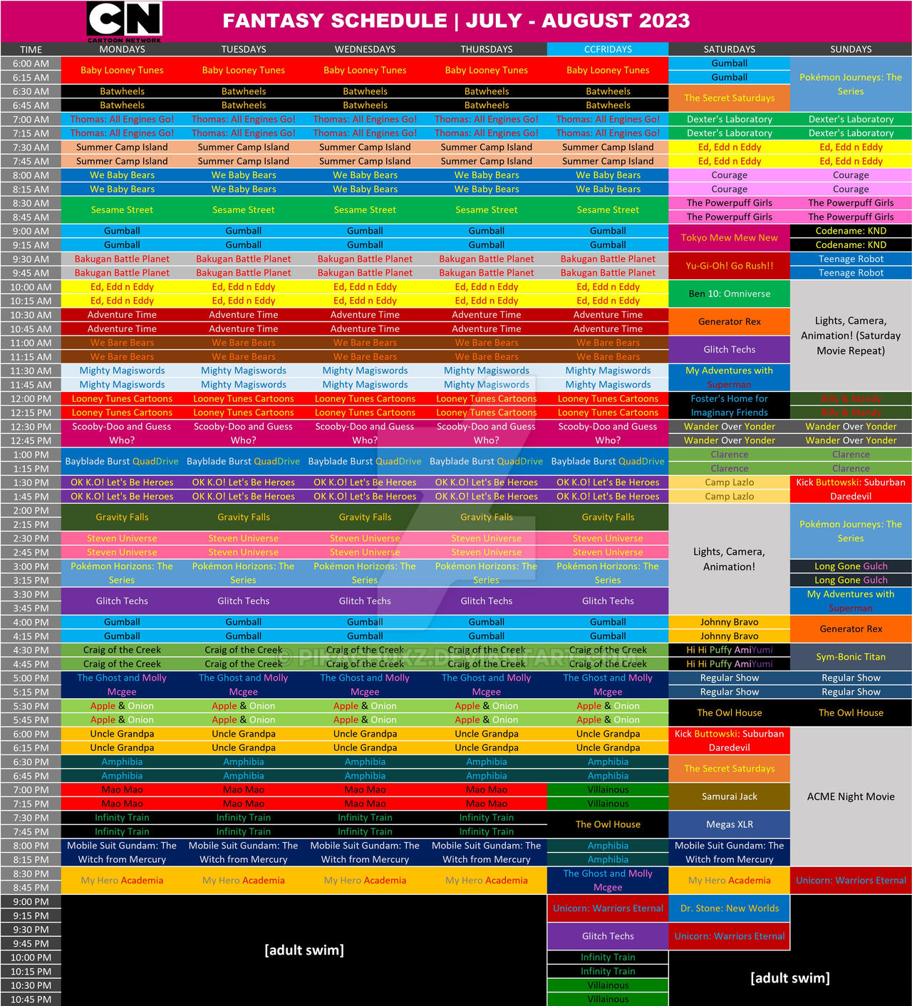 Cartoon Network USA Schedule 2 By Pikachuxz On DeviantArt cartoon-network-usa-schedule-2-by-pikachuxz-on-deviantart