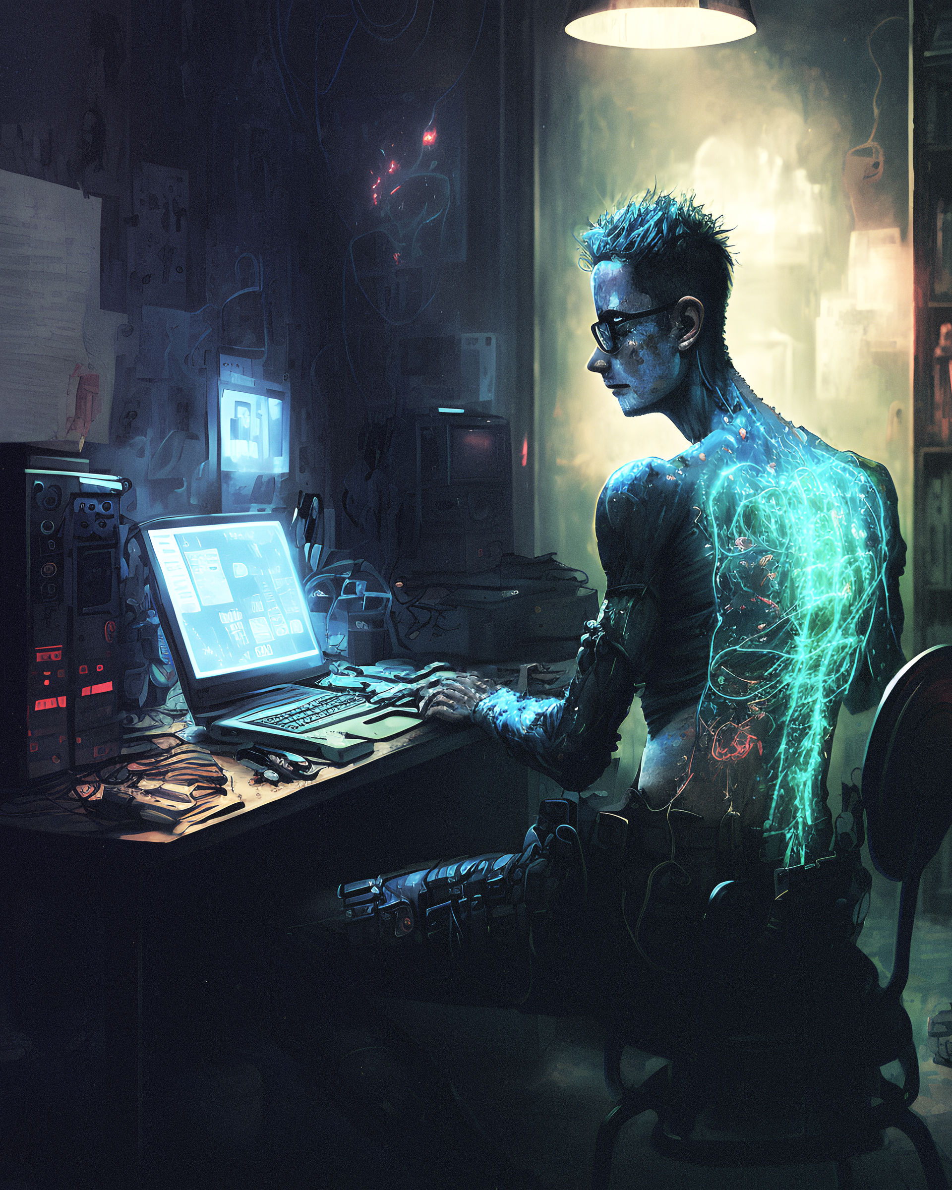 Becoming one with the code by DVKtheartist on DeviantArt