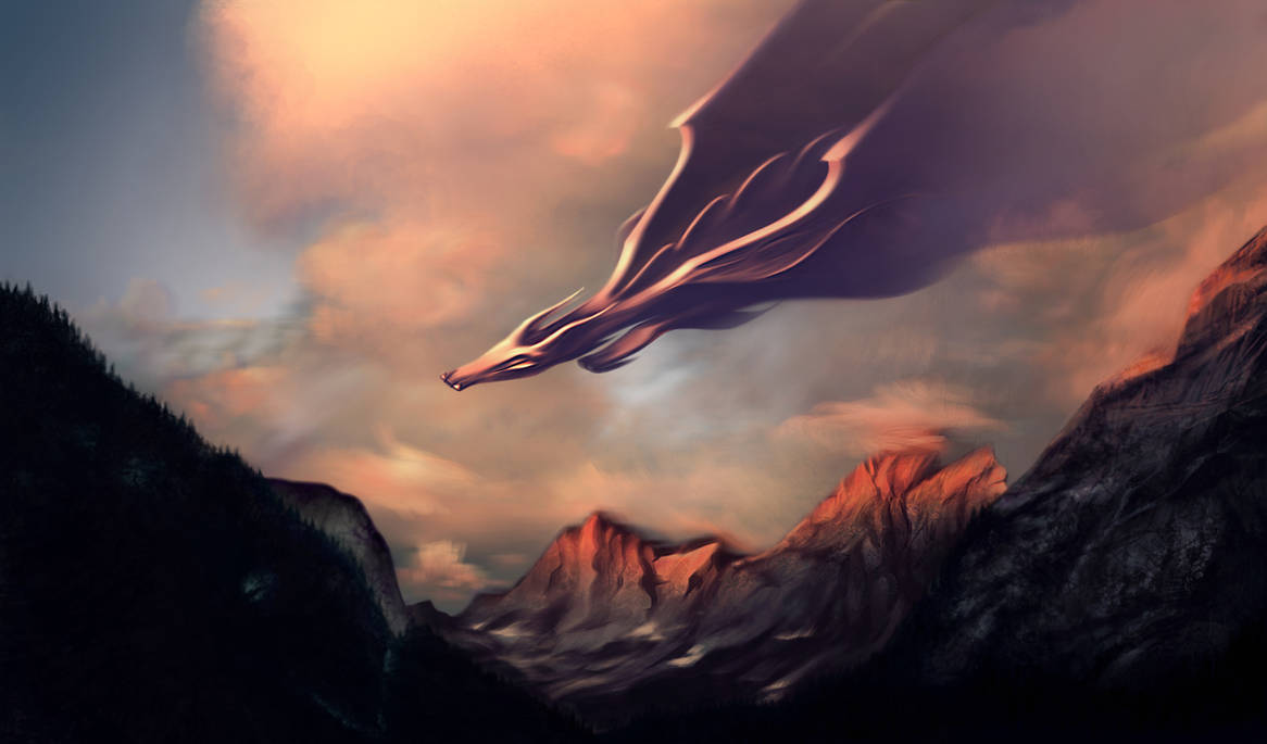 Sunset's dragon by orianedirler Sunset's dragon by orianedirler