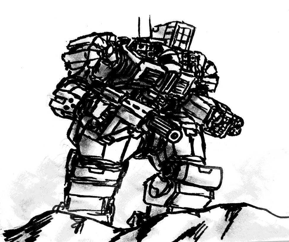 Apollo Mech Battlemaster mech sketch by Cromwell300 on DeviantArt