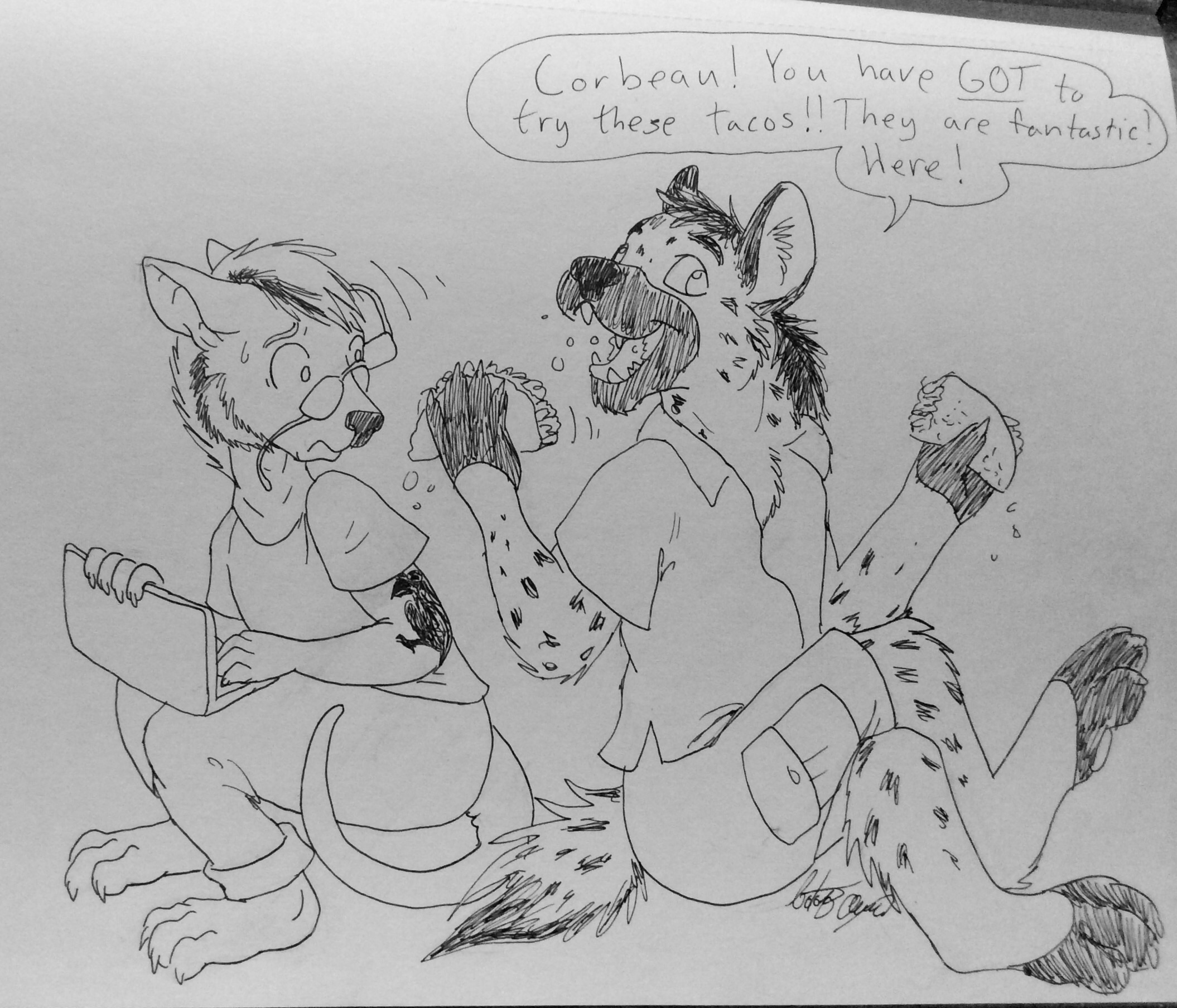 Furry fiesta commish: corbeau n whines