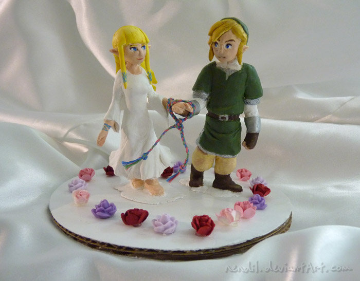 Zelda wedding cake toppers by Nendil