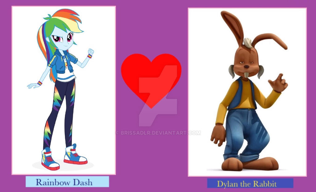 Rainbow Dash x Dylan the Rabbit by BrissaDLR on DeviantArt
