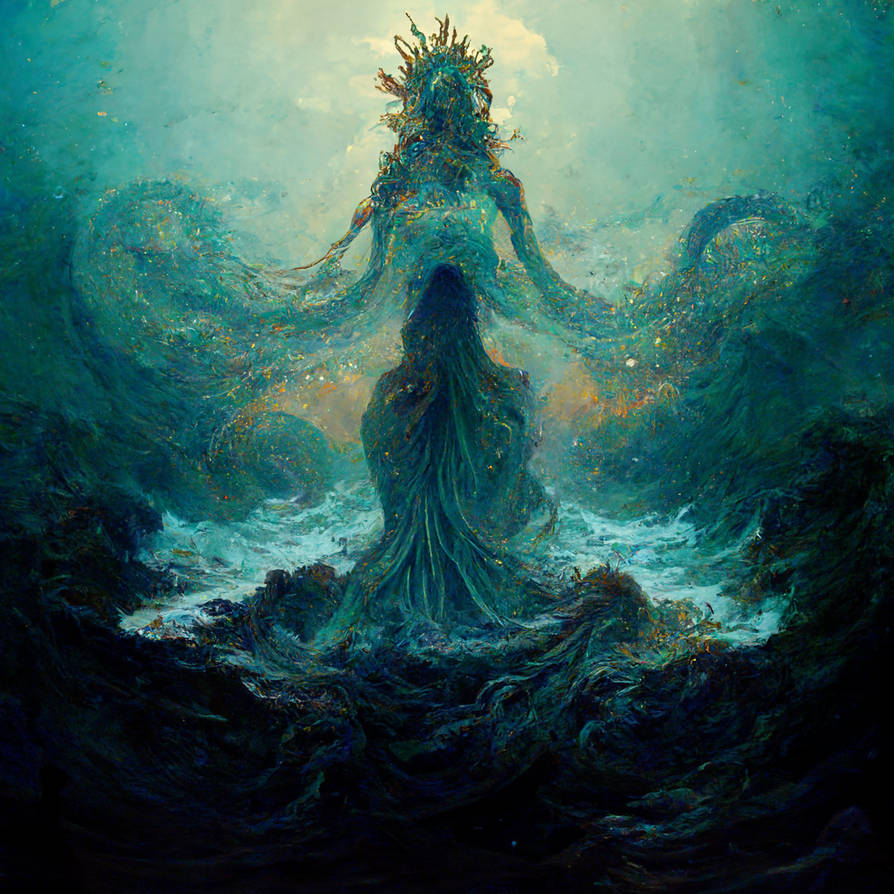 Ocean goddess Tiamat emerges from the sea by ShiningDarkness108 on Ocean goddess Tiamat emerges from the sea by ShiningDarkness108 on