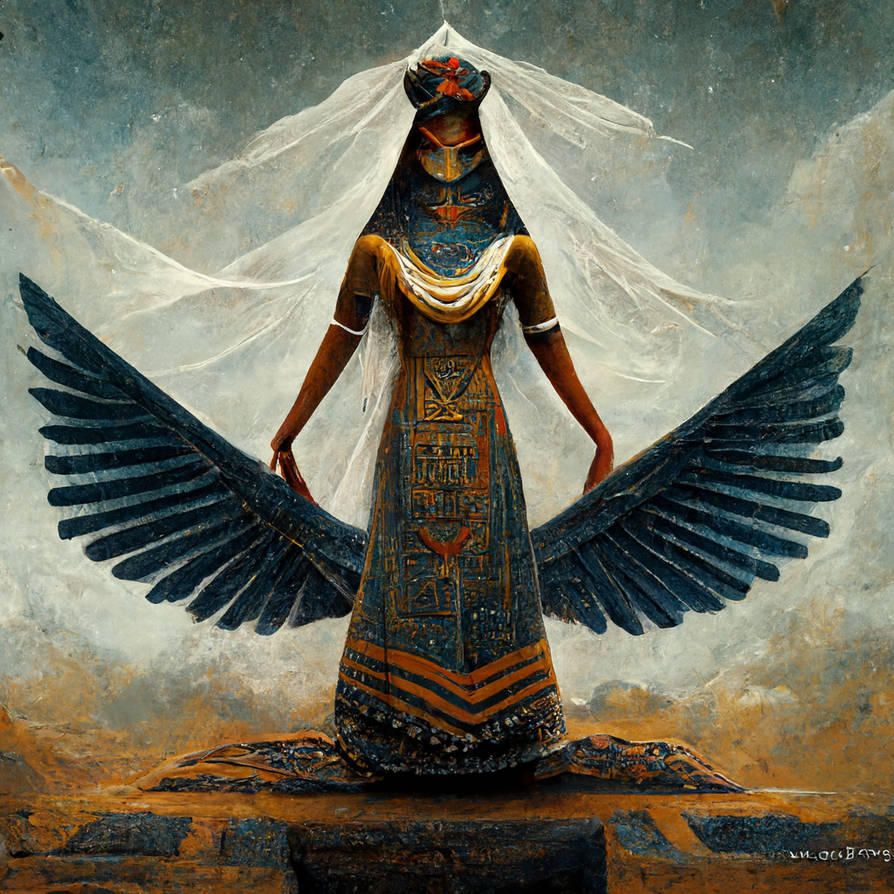 Ancient Egypt goddess Isis with wings by ShiningDarkness108 on DeviantArt
