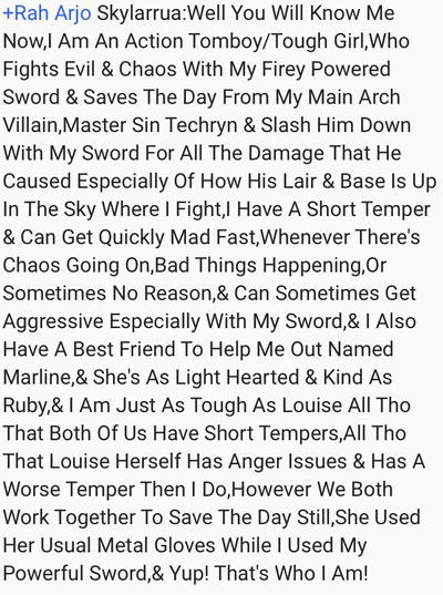 Skylor Rausa Skylarrua's Line About Herself! by SloanVanDoren on DeviantArt