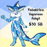 Piebald/Koi Vaproeon Anthro Adopt