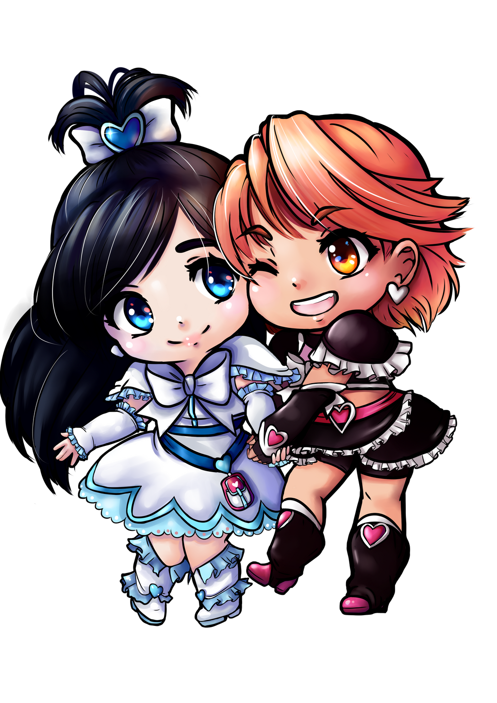 Cure Black and Cure White Chibis