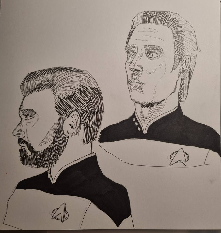 Rick Riker Dragonfly Deviantart Riker and Data by tanaf-kitausu on DeviantArt