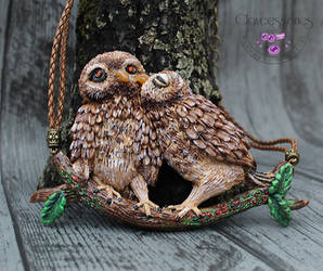 Owl couple necklace