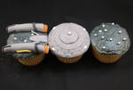 Star Trek Cupcakes USS Enterprise and Space by sparks1992