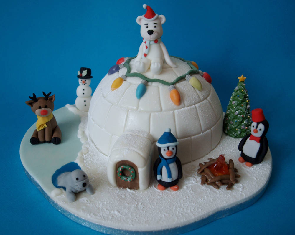 Christmas Igloo Cake by sparks1992