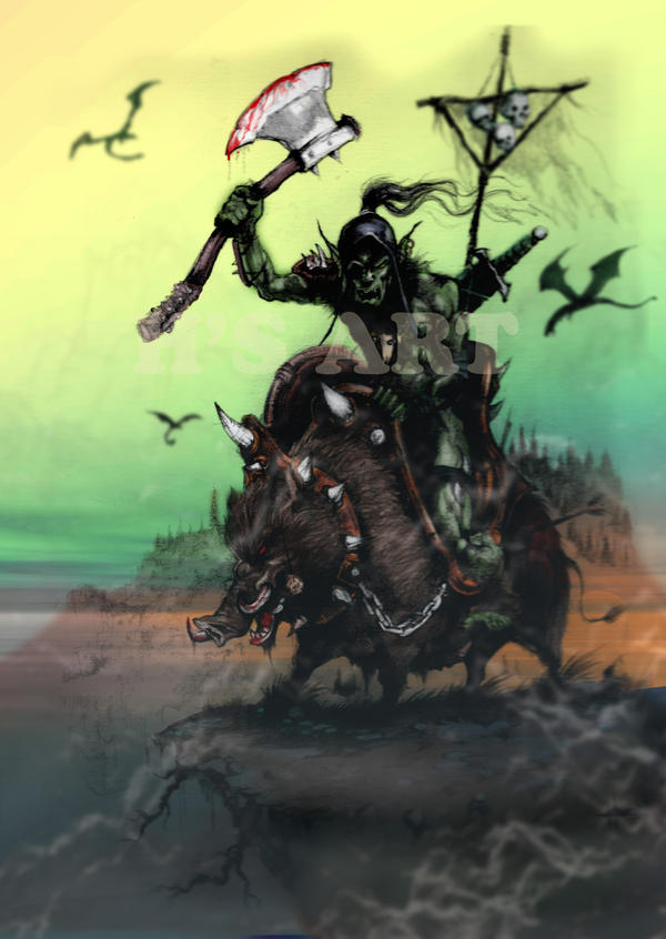Orcs Riding orc riding wild boar by kinghiss77 on DeviantArt