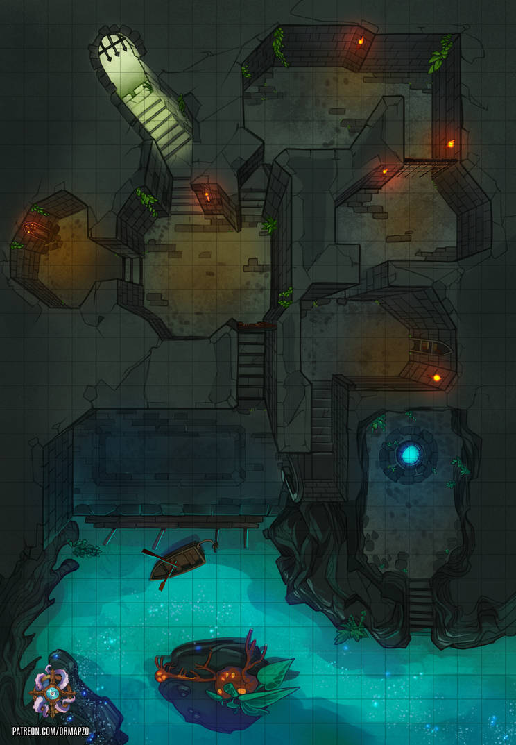 Dungeon And Cavern Battle Map by Hassly on DeviantArt
