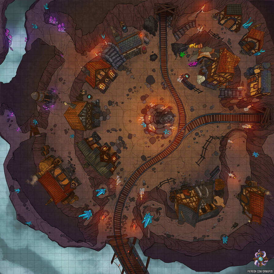 Dwarven Mining Village Battle Map by Hassly on DeviantArt