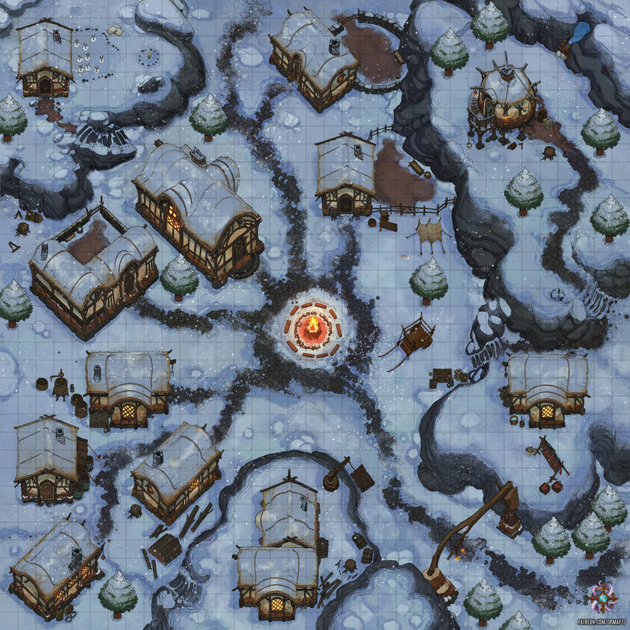 Winter Village Battle Map by Hassly on DeviantArt