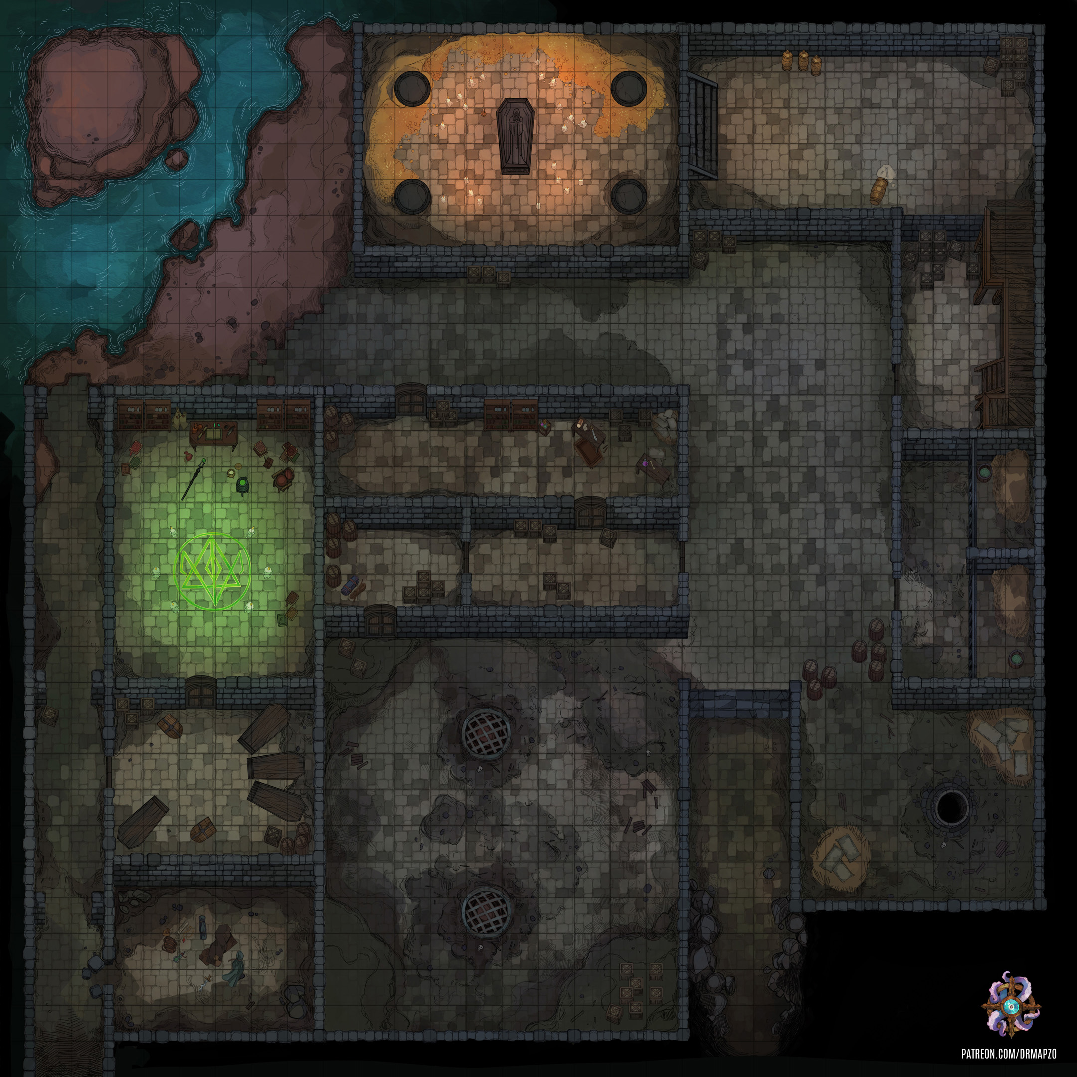 Dungeon Crypt Battle Map by Hassly on DeviantArt