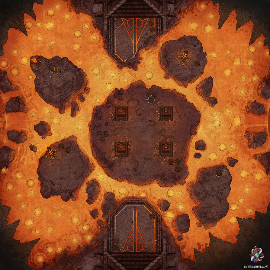 Volcanic Ruins Battle Map by Hassly on DeviantArt