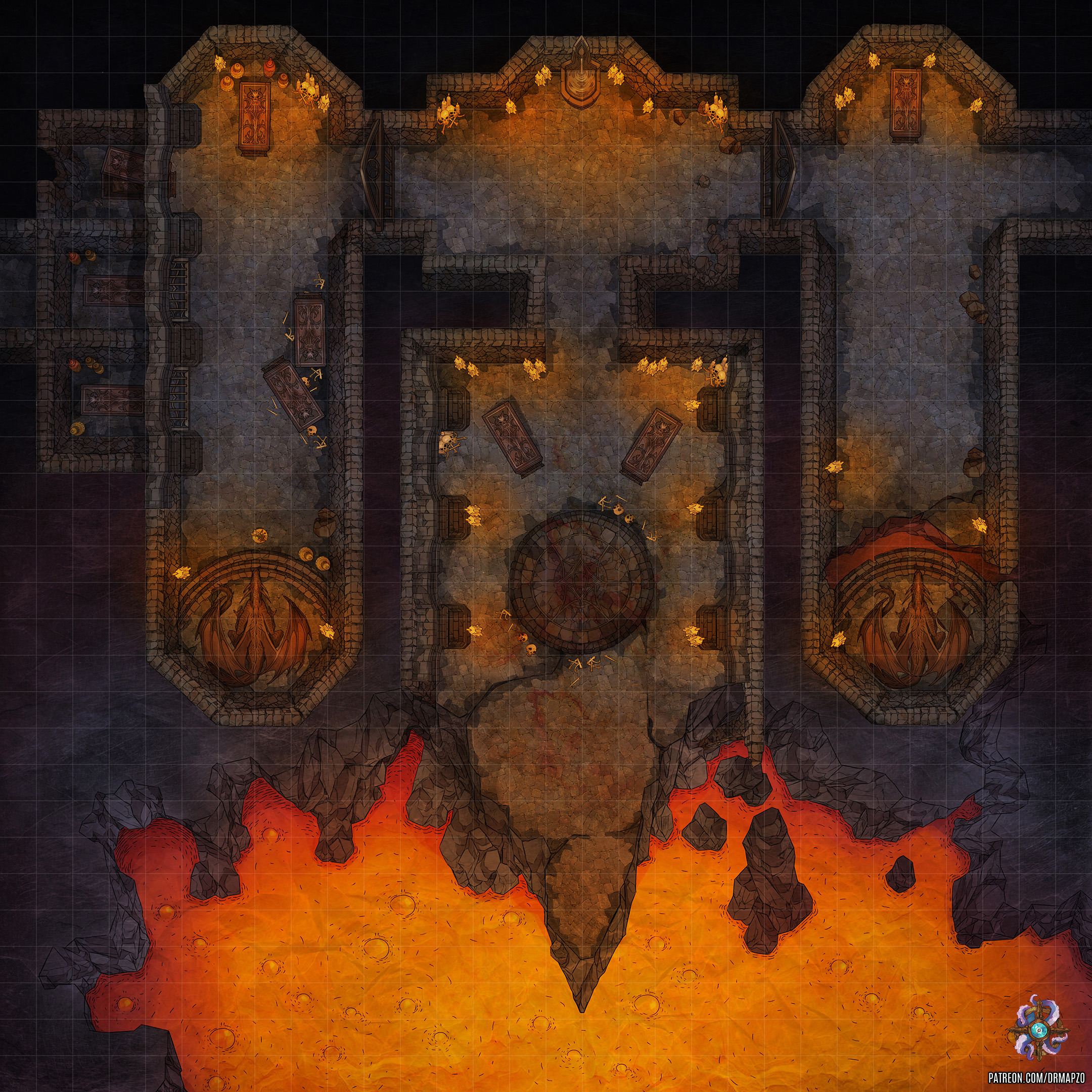 Volcanic Crypts Battle Map by Hassly on DeviantArt