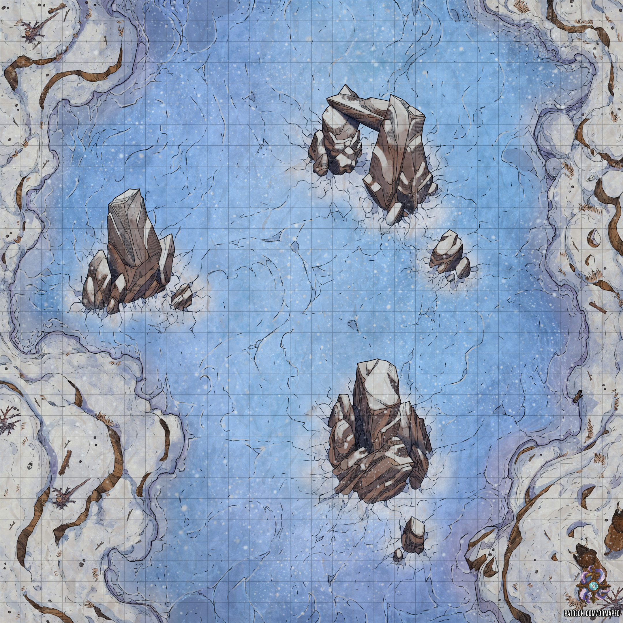 Frozen Lake Battle Map by Hassly on DeviantArt