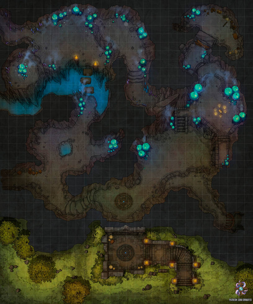Mystical Cave Battle Map by Hassly on DeviantArt