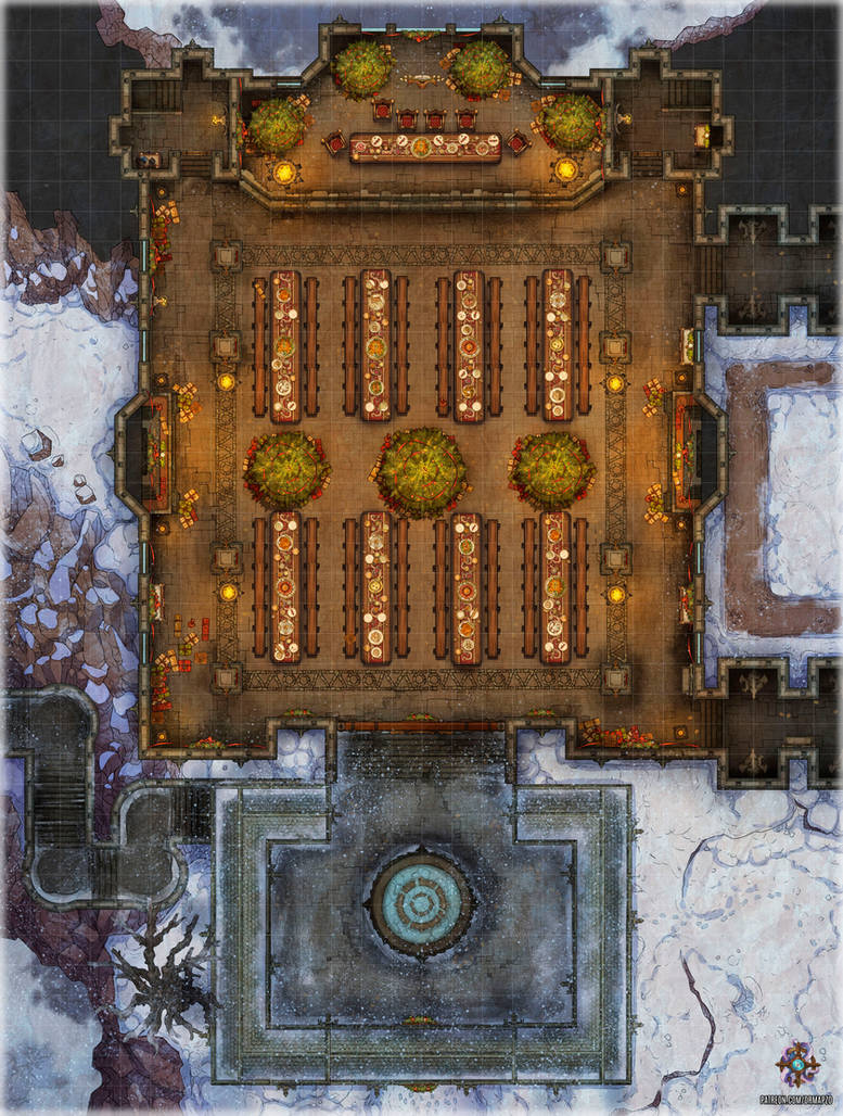 Festive Dining Hall Battle Map by Hassly on DeviantArt