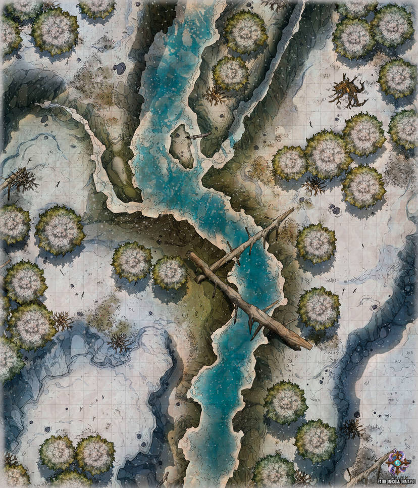 Forest Winter Path Battle Map by Hassly on DeviantArt