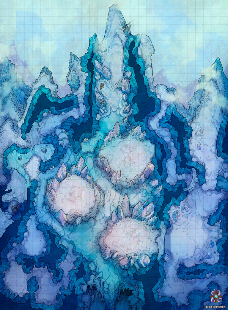 Ice Lair Header Ice Dragon Lair Battle Map 28x38 by Hassly on DeviantArt