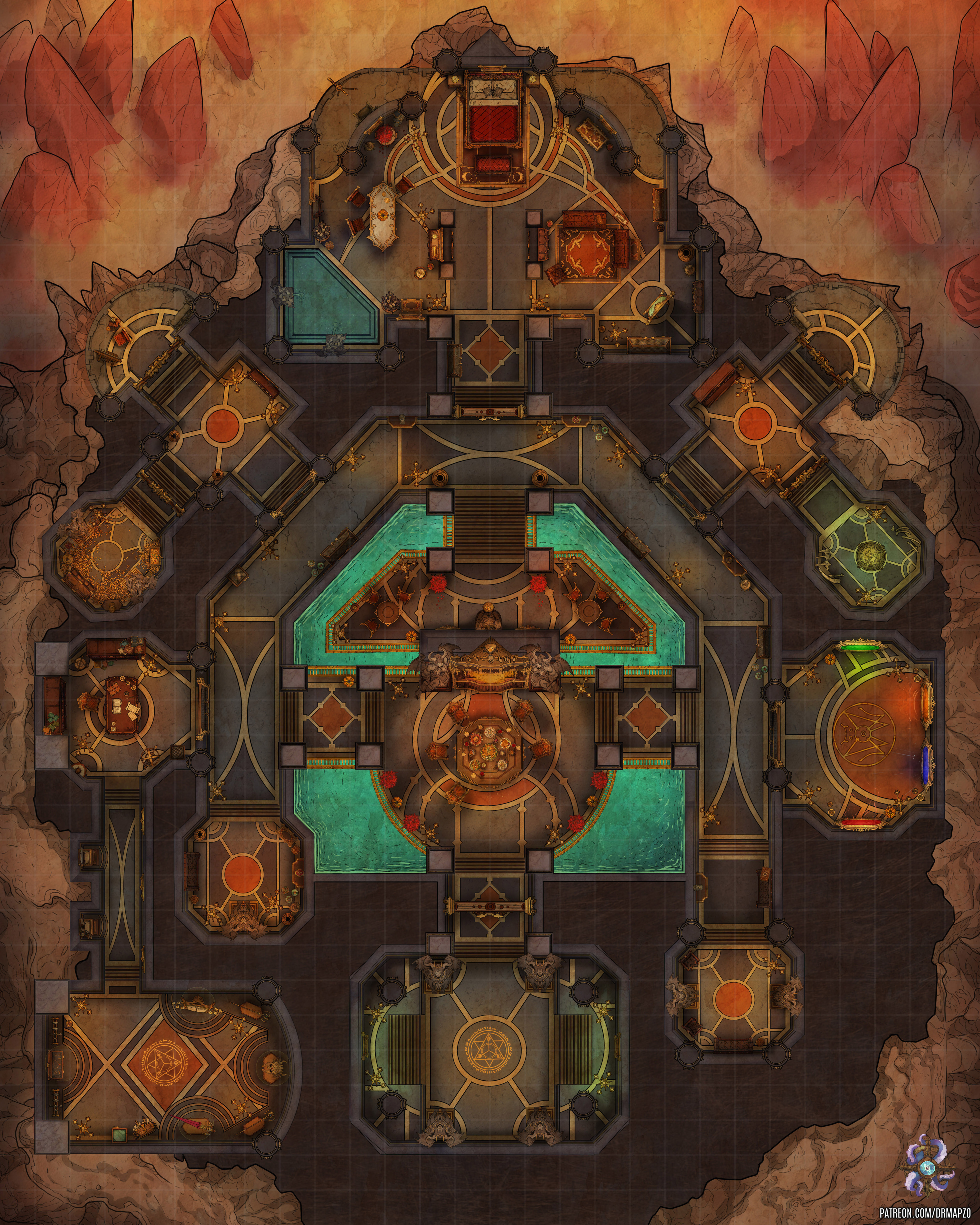 Infernal House Battle Map 28x35 by Hassly on DeviantArt