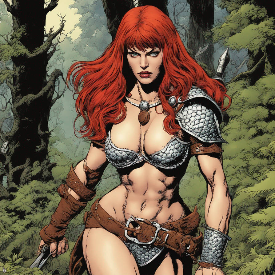 Red Sonja Naked Frank Thorne-style Original Redhai
