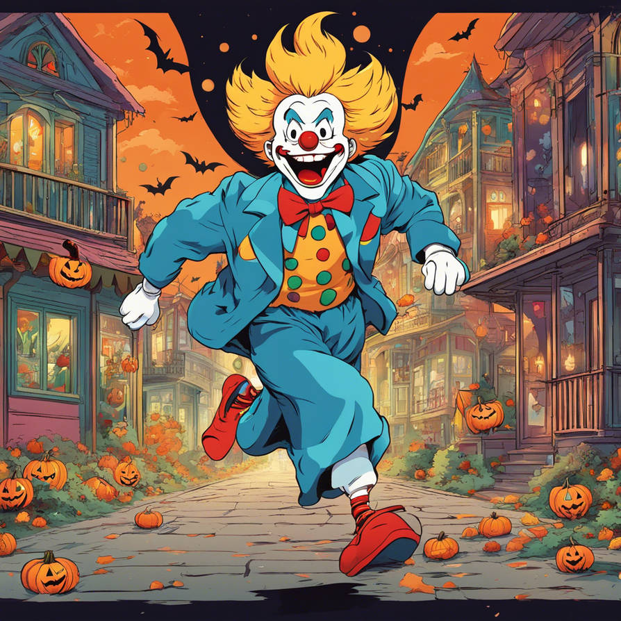 Bozo The Clown Running From Ghosts On Halloween Ni by michaelamanor on ...