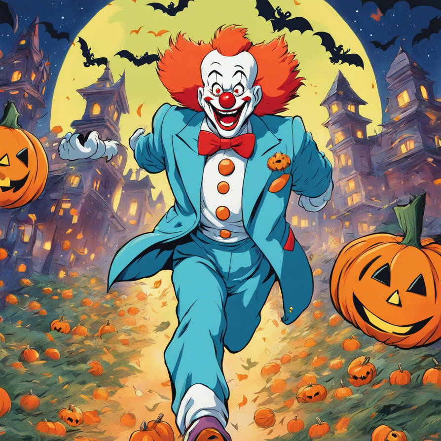 Bozo The Clown Running From Ghosts On Halloween Ni by michaelamanor on ...