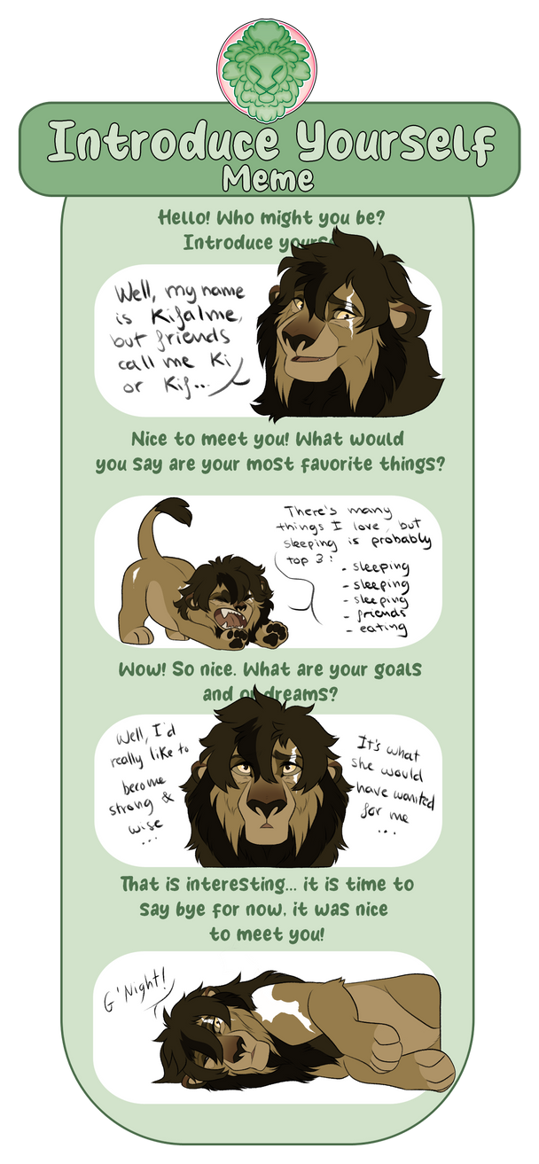 Kifalme Introduce Yourself Meme - Msituni RP by JuneLioness on DeviantArt