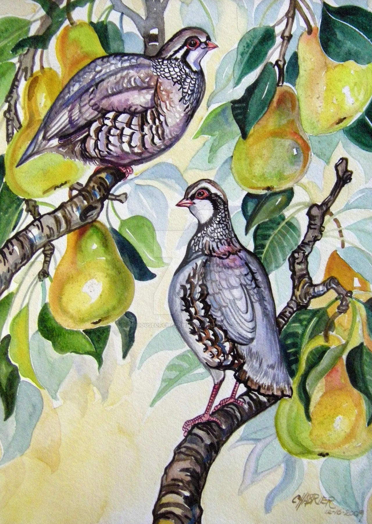 2 Partridge in a Pear Tree by HouseofChabrier on DeviantArt