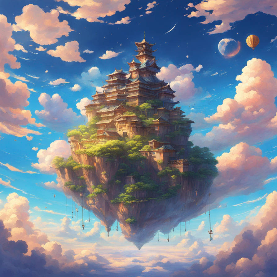 Cube,Floating,Floating clouds,Big sky,Sky,Happy,Ha