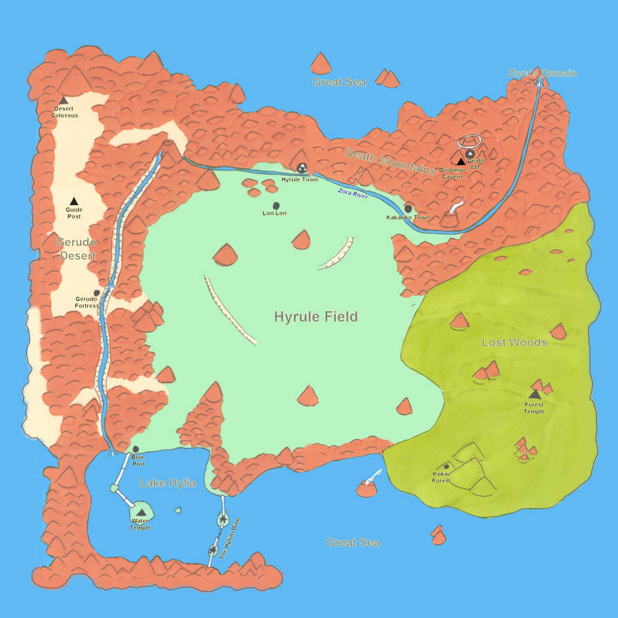 map of hyrule by OuroborosI on DeviantArt
