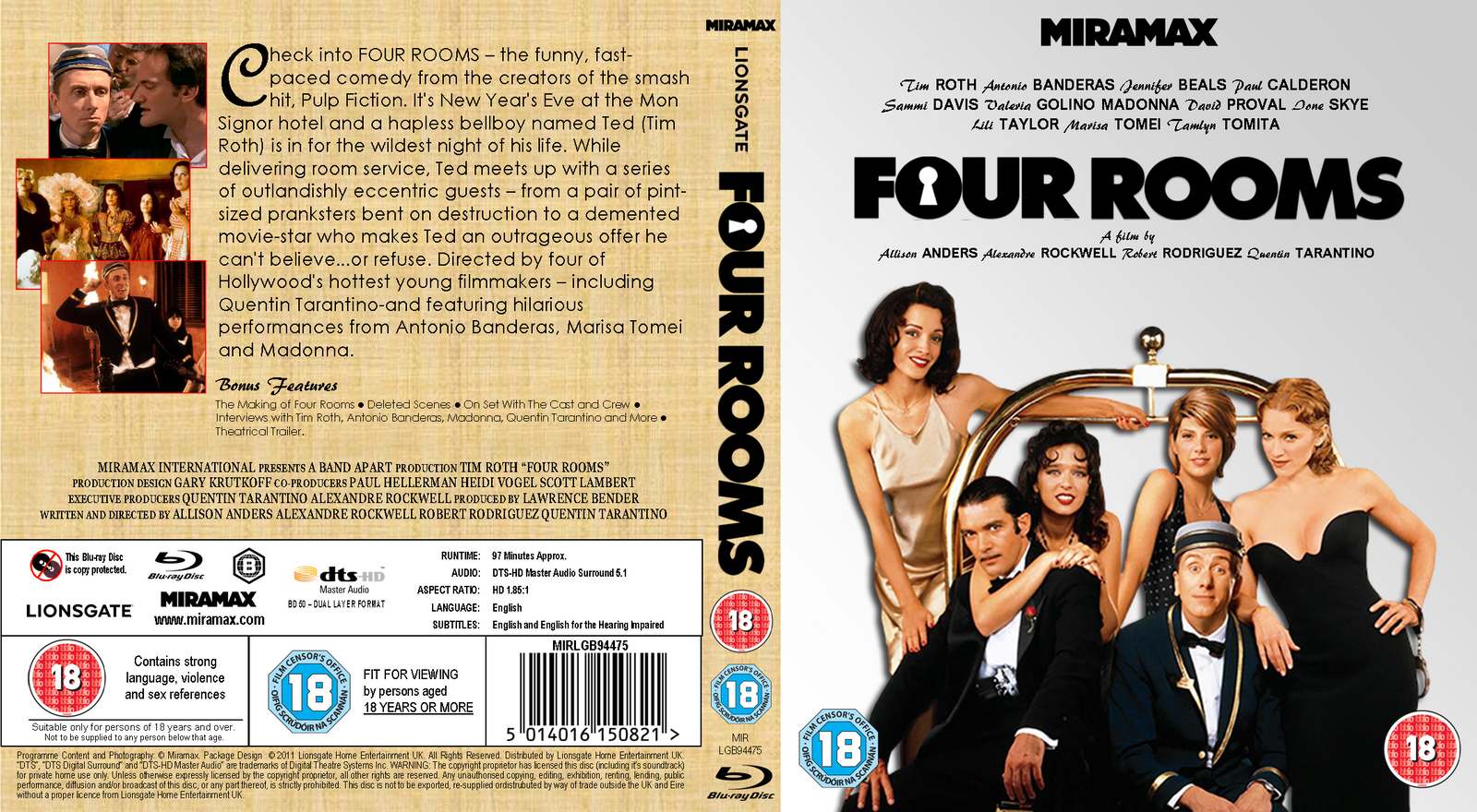 Four Rooms Uk Blu Ray Cover By Dvdandfilmbloke On Deviantart