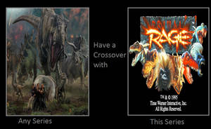Jurassic World x Primal Rage crossover meme