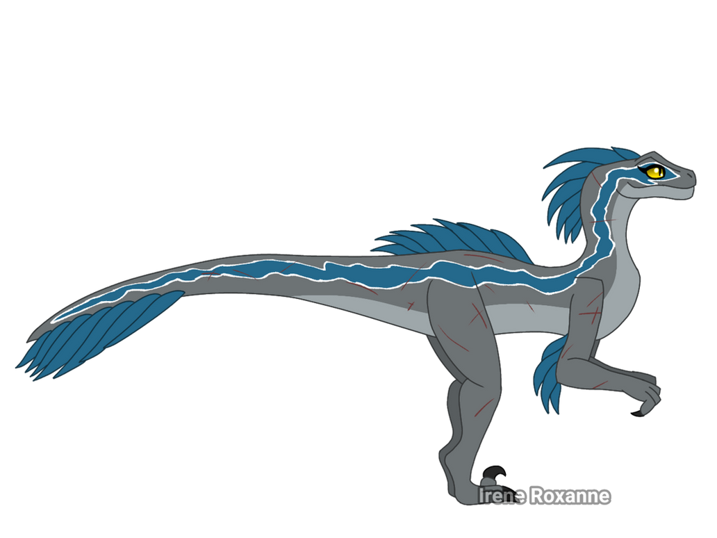 Blue the Velociraptor (full-body) by IreneRoxanne666 on DeviantArt