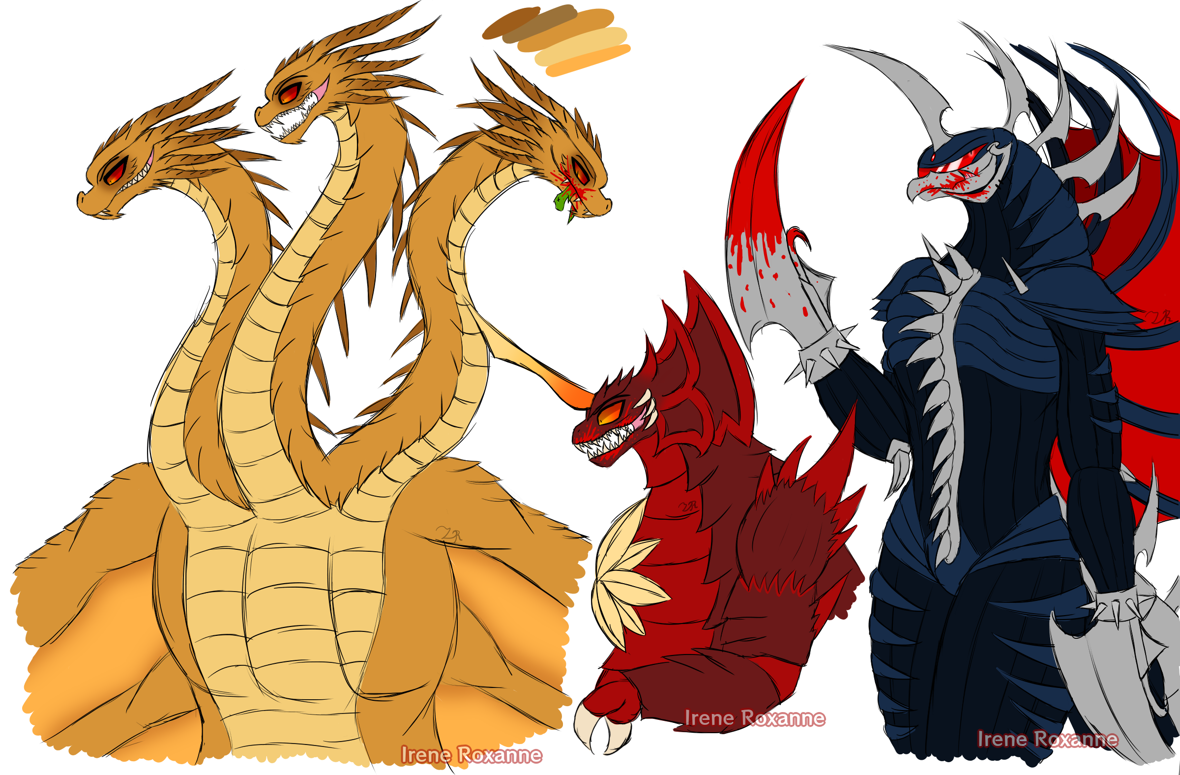 Gojiran Colour Mutations Pt. 2 by KaijuKrew on DeviantArt